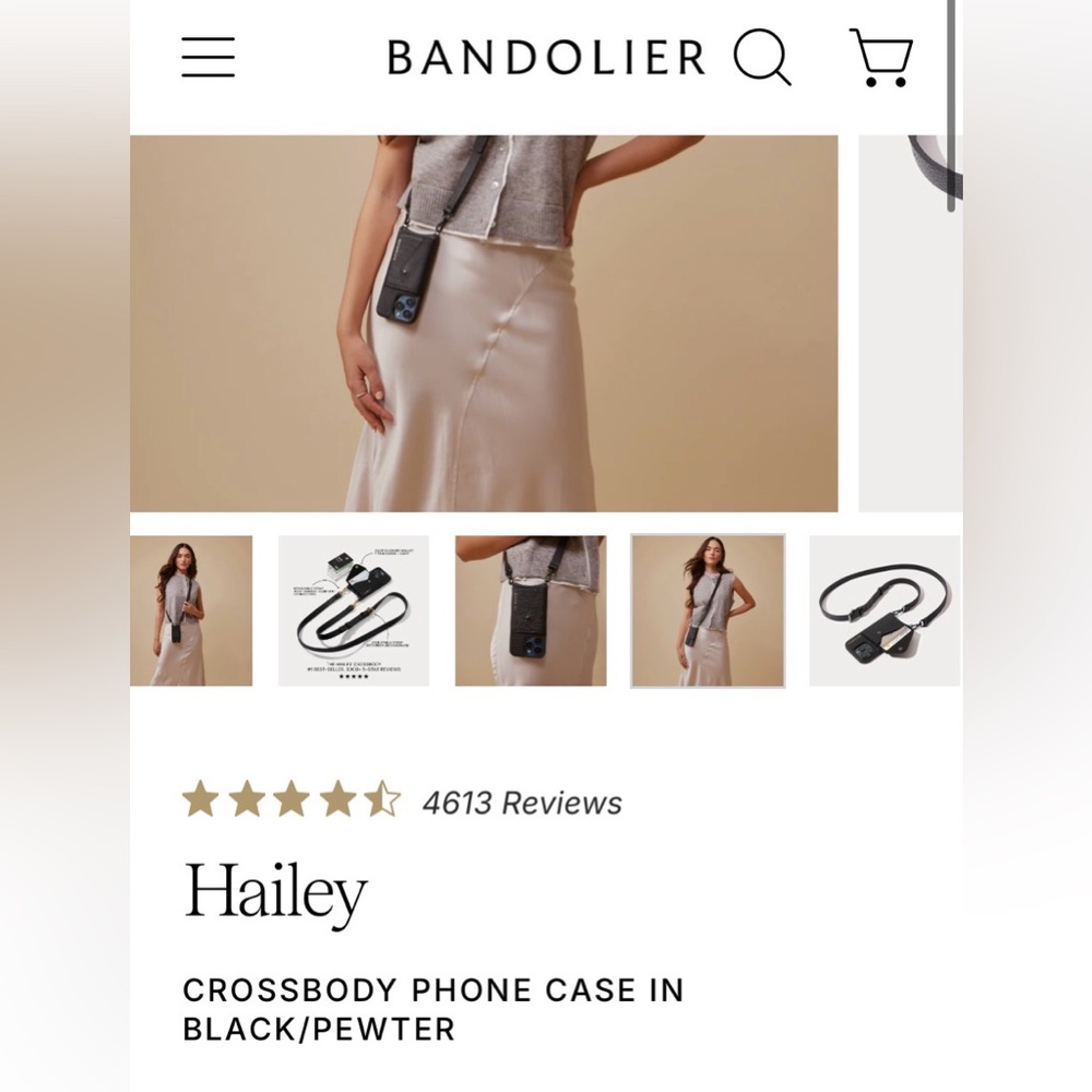 Bandolier Hailey Black Crossbody iPhone 15 Case